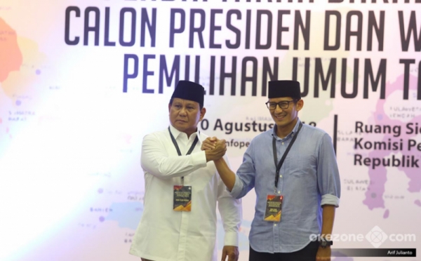 AHY Antar Prabowo-Sandiaga Daftar ke KPU 