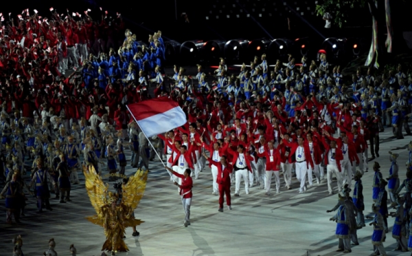 Parade Kontingen Indonesia pada Pembukaan Asian Games 2018