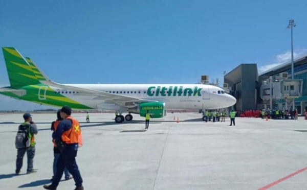 Uji Coba, Citilink Berhasil Mendarat dengan Sukses di Bandara Yogyakarta International Airport